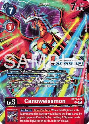 Image of Canoweissmon (Ultimate Cup 26-27 Season 1 Top 4) (BT21-022) - World Convergence Foil