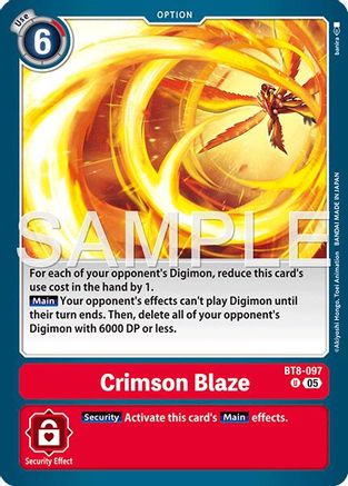 Image of Crimson Blaze (Reprint) (BT8-097) - Advanced Booster Digimon Generation Foil