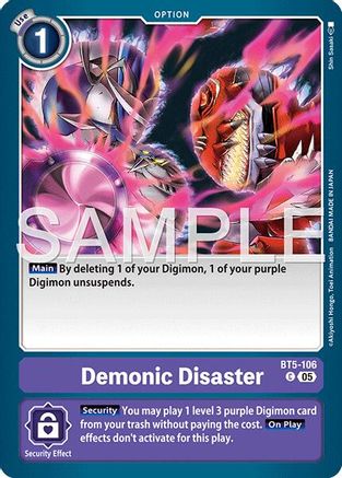 Image of Demonic Disaster (Reprint) (BT5-106) - Advanced Booster Digimon Generation Foil