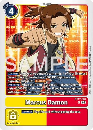 Image of Marcus Damon - BT17-087 (Reprint) (BT17-087) - Advanced Booster Digimon Generation Foil