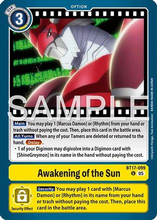 Image of Awakening of the Sun (Reprint) (BT17-099) - Advanced Booster Digimon Generation Foil