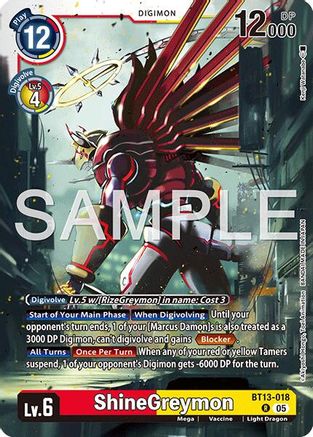 Image of ShineGreymon - BT13-018 (Reprint) (BT13-018) - Advanced Booster Digimon Generation Foil