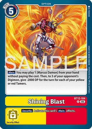 Image of Shining Blast (Reprint) (BT12-104) - Advanced Booster Digimon Generation Foil