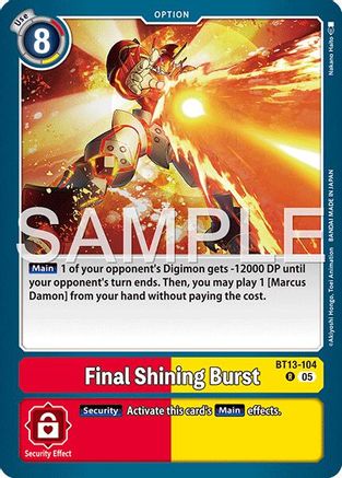 Image of Final Shining Burst (Reprint) (BT13-104) - Advanced Booster Digimon Generation Foil