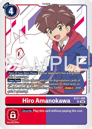 Image of Hiro Amanokawa - BT21-080 (Reprint) (BT21-080) - Advanced Booster Digimon Generation Foil