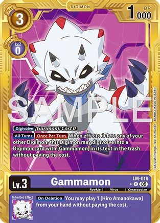 Image of Gammamon - LM-016 (Gold Border) (LM-016) - Advanced Booster Digimon Generation Foil