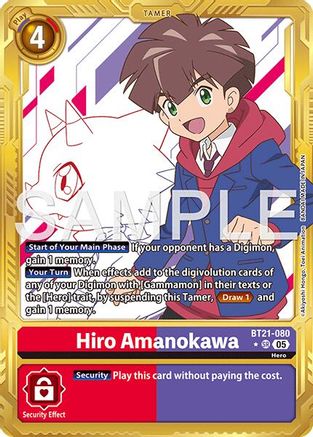 Image of Hiro Amanokawa - BT21-080 (Gold Border) (BT21-080) - Advanced Booster Digimon Generation Foil