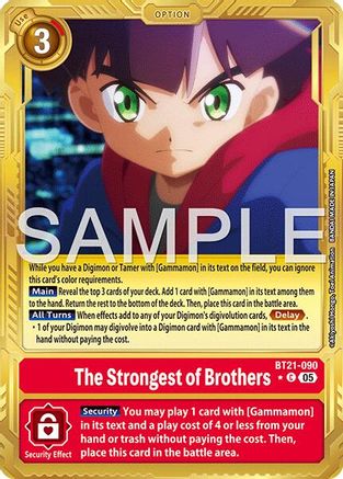 Image of The Strongest of Brothers (Gold Border) (BT21-090) - Advanced Booster Digimon Generation Foil