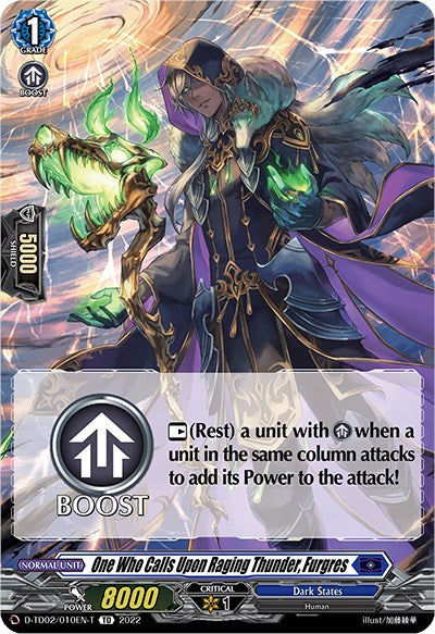 Image of One Who Calls Upon Raging Thunder, Furgres (Tutorial Card) (D-TD02/010EN-T) [Michiru Hazama -Demonic Jewel Dragon of the Four Flames-]