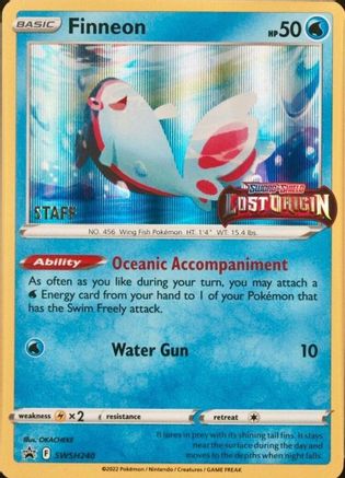 Image of Finneon (Prerelease Staff) SWSH240  - Holofoil SWSH Sword & Shield Promo Cards - Promo