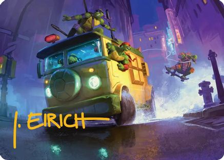 Image of Turtle Van Art Card (ASTMT-019) - Art Series: Teenage Mutant Ninja Turtles