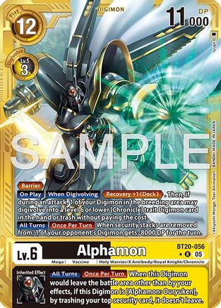Image of Alphamon (Gold Border) (BT20-056) - Advanced Booster Digimon Generation Foil
