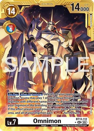 Image of Omnimon - BT13-112 (Gold Border) (BT13-112) - Advanced Booster Digimon Generation Foil