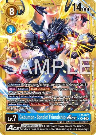 Image of Gabumon - Bond of Friendship ACE (Gold Border) (LM-022) - Advanced Booster Digimon Generation Foil