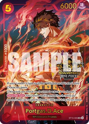 Image of Portgas.D.Ace (Japanese Version 3rd Anniversary Set) (ST15-005) - One Piece Promotion Cards Foil