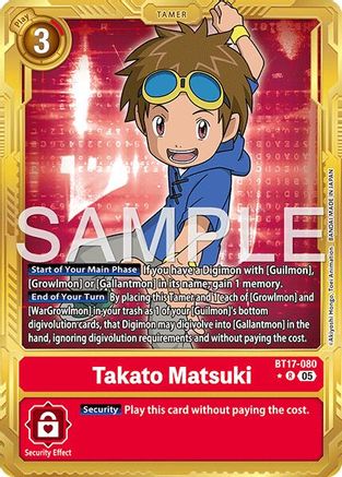Image of Takato Matsuki - BT17-080 (Gold Border) (BT17-080) - Advanced Booster Digimon Generation Foil
