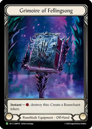 Image of Grimoire of Fellingsong (GEM110) - GEM Pack 4 Cold Foil