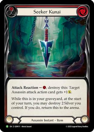 Image of Seeker Kunai (Red) (GEM111) - GEM Pack 4 Cold Foil