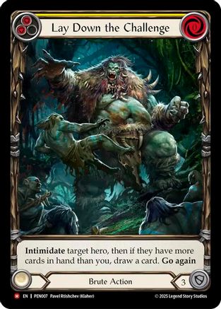 Image of Lay Down The Challenge (Yellow) (Extended Art) (PEN007) - Compendium of Rathe Rainbow Foil