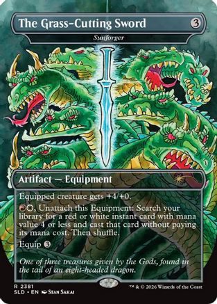 Image of The Grass-Cutting Sword - Sunforger (SLD-2381) - Secret Lair Drop Series Foil