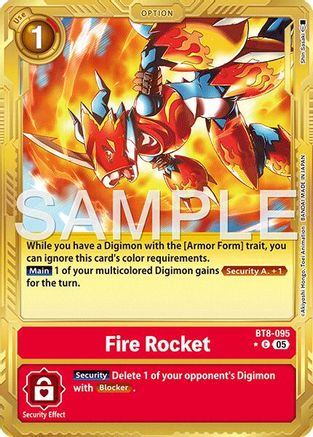 Image of Fire Rocket (Gold Border) (BT8-095) - Advanced Booster Digimon Generation Foil