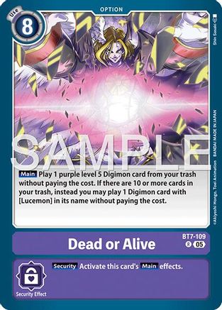 Image of Dead or Alive (Reprint) (BT7-109) - Advanced Booster Digimon Generation Foil