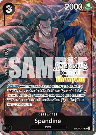 Image of Spandine (Offline Regional Champion Card Set 2025 Vol.1) (EB01-043) - One Piece Promotion Cards Foil