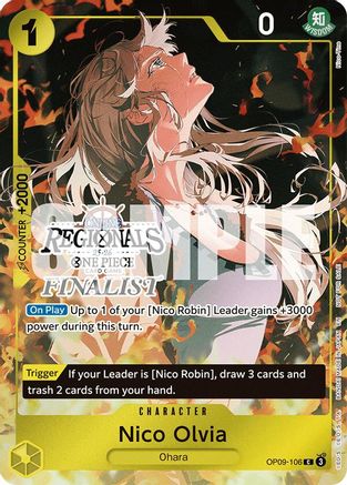 Image of Nico Olvia (Online Regional Finalist Card Set 2025 Vol.1) (OP09-106) - One Piece Promotion Cards Foil