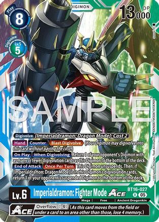 Image of Imperialdramon: Fighter Mode ACE - BT16-027 (Reprint) (BT16-027) - Advanced Booster Digimon Generation Foil