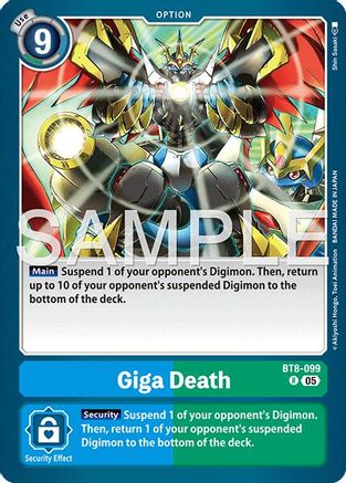 Image of Giga Death (Reprint) (BT8-099) - Advanced Booster Digimon Generation Foil