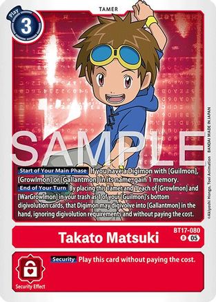 Image of Takato Matsuki - BT17-080 (Reprint) (BT17-080) - Advanced Booster Digimon Generation Foil