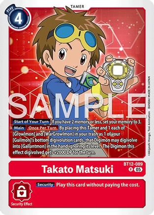 Image of Takato Matsuki - BT12-089 (Reprint) (BT12-089) - Advanced Booster Digimon Generation Foil