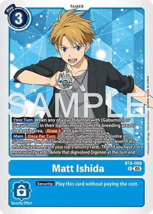 Image of Matt Ishida (Reprint) (BT6-088) - Advanced Booster Digimon Generation Foil