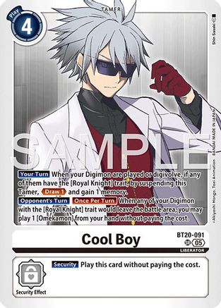 Image of Cool Boy - BT20-091 (Reprint) (BT20-091) - Advanced Booster Digimon Generation Foil