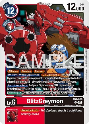 Image of BlitzGreymon (AD1-009) - Advanced Booster Digimon Generation Foil