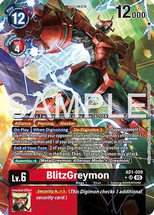 Image of BlitzGreymon (Alternate Art) (AD1-009) - Advanced Booster Digimon Generation Foil
