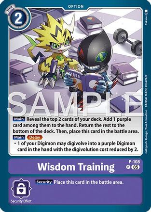 Image of Wisdom Training (Reprint) (P-108) - Advanced Booster Digimon Generation Foil