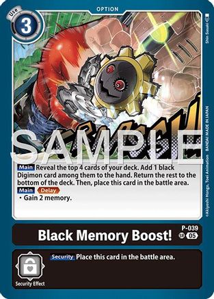 Image of Black Memory Boost! (Reprint) (P-039) - Advanced Booster Digimon Generation Foil