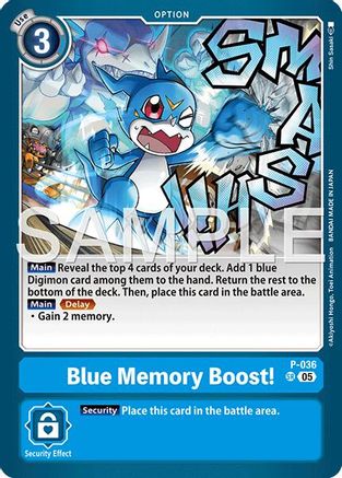 Image of Blue Memory Boost! (Reprint) (P-036) - Advanced Booster Digimon Generation Foil