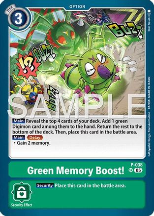 Image of Green Memory Boost! (Reprint) (P-038) - Advanced Booster Digimon Generation Foil