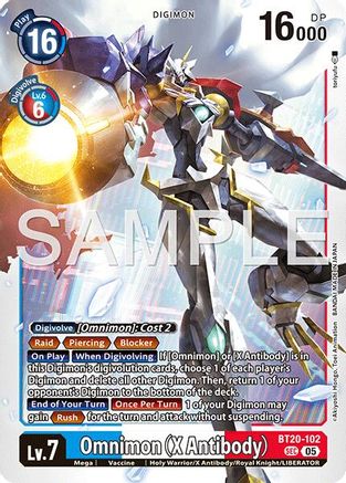 Image of Omnimon (X Antibody) (Reprint) (BT20-102) - Advanced Booster Digimon Generation Foil