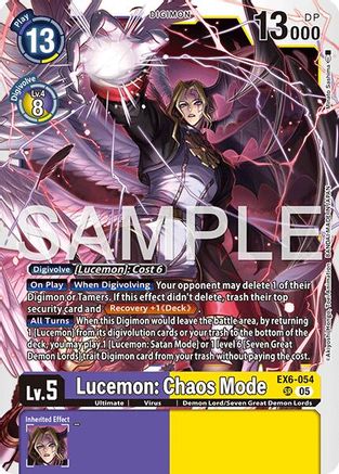 Image of Lucemon: Chaos Mode (Reprint) (EX6-054) - Advanced Booster Digimon Generation Foil