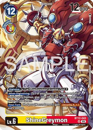 Image of ShineGreymon - BT12-043 (Reprint) (BT12-043) - Advanced Booster Digimon Generation Foil
