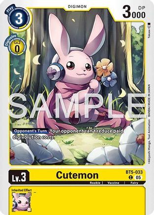 Image of Cutemon (Reprint) (BT5-033) - Advanced Booster Digimon Generation Foil