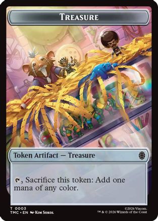 Image of Treasure // Ninja Double-Sided Token (TMC-3 // 5) - Commander: Teenage Mutant Ninja Turtles