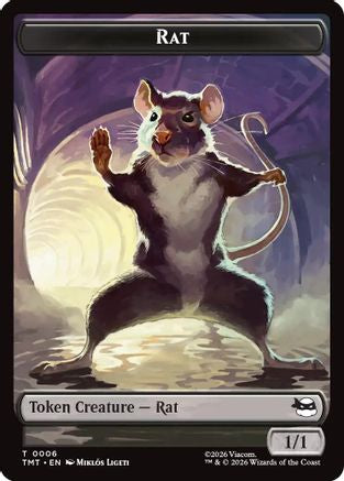 Image of Rat // Food Double-Sided Token (TMT-6 // 8) - Teenage Mutant Ninja Turtles