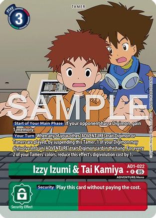 Image of Izzy Izumi & Tai Kamiya (Alternate Art) (AD1-022) - Advanced Booster Digimon Generation Foil