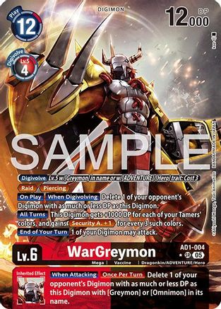 Image of WarGreymon - AD1-004 (Alternate Art) (AD1-004) - Advanced Booster Digimon Generation Foil