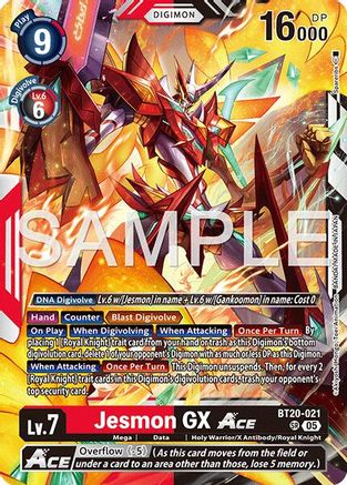 Image of Jesmon GX ACE (Reprint) (BT20-021) - Advanced Booster Digimon Generation Foil