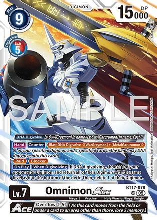 Image of Omnimon ACE (Reprint) (BT17-078) - Advanced Booster Digimon Generation Foil